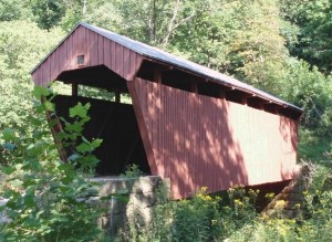Fletcher Creek Covered Bridge, just sitting in the wilds of Harrison County.